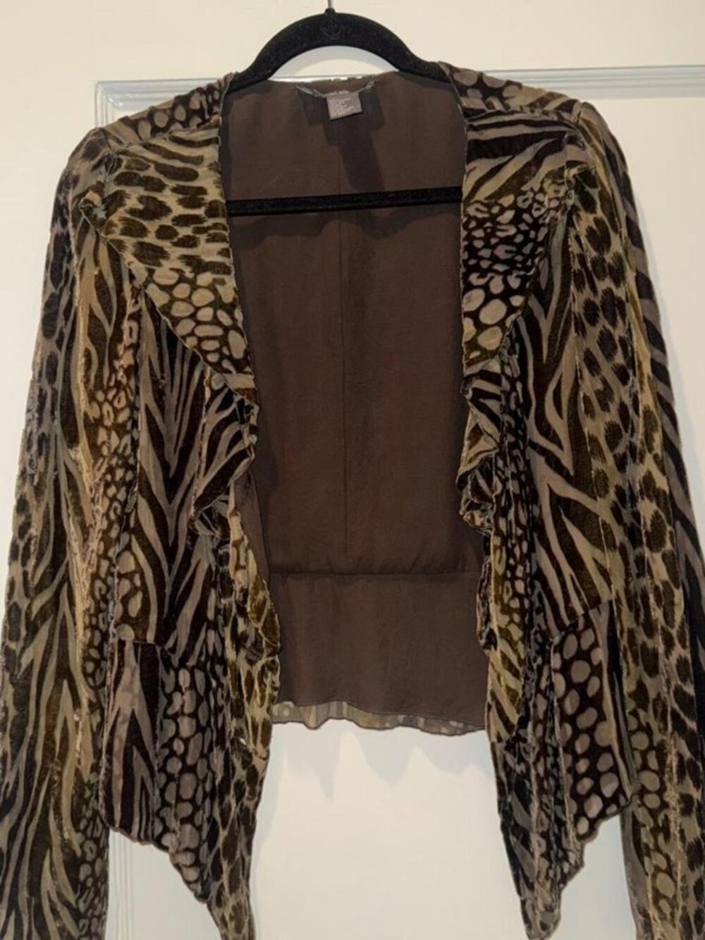 Per Se Women's Animal Print Cardigan
